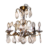 Lustre cristal et bronze ancien