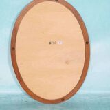 XL oval mirror vintage Danish design in teak by Christensen Silkeborg