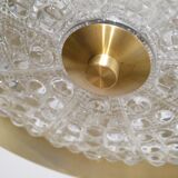 Vintage brass and crystal suspension by Carl Fagerlund for Orrefors