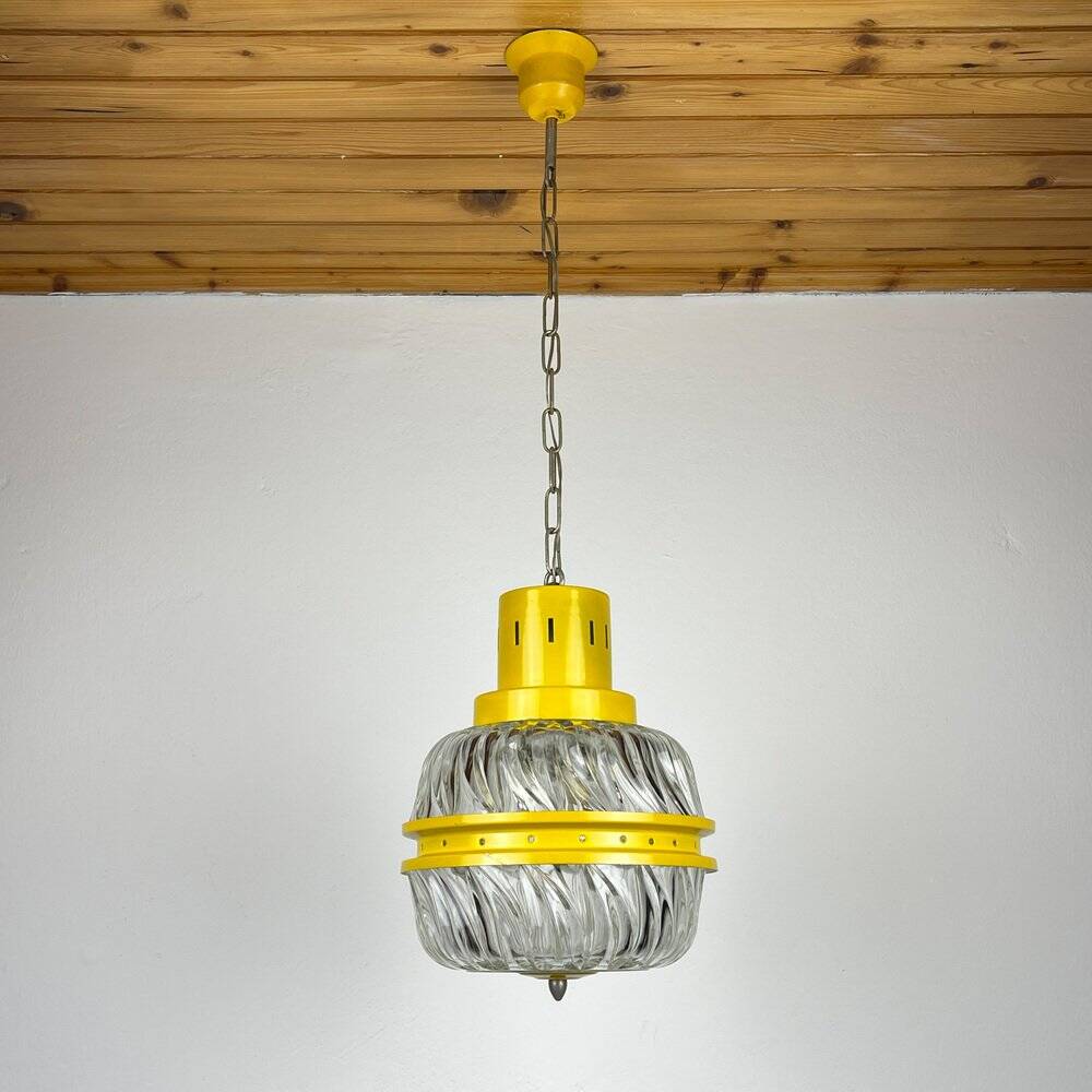 Suspension italienne jaune du milieu du siècle, années 1960