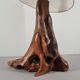 Brutalist stump lamp in olive wood 1950