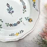 Ancienne Assiette Faïence Française XVIIIème NEVERS Petites fleurs bleues