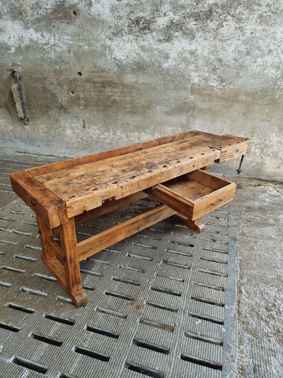 Old workbench Ott beech kitchen island or side table