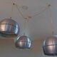 Set of 3 space age pendant lights, 1970s
