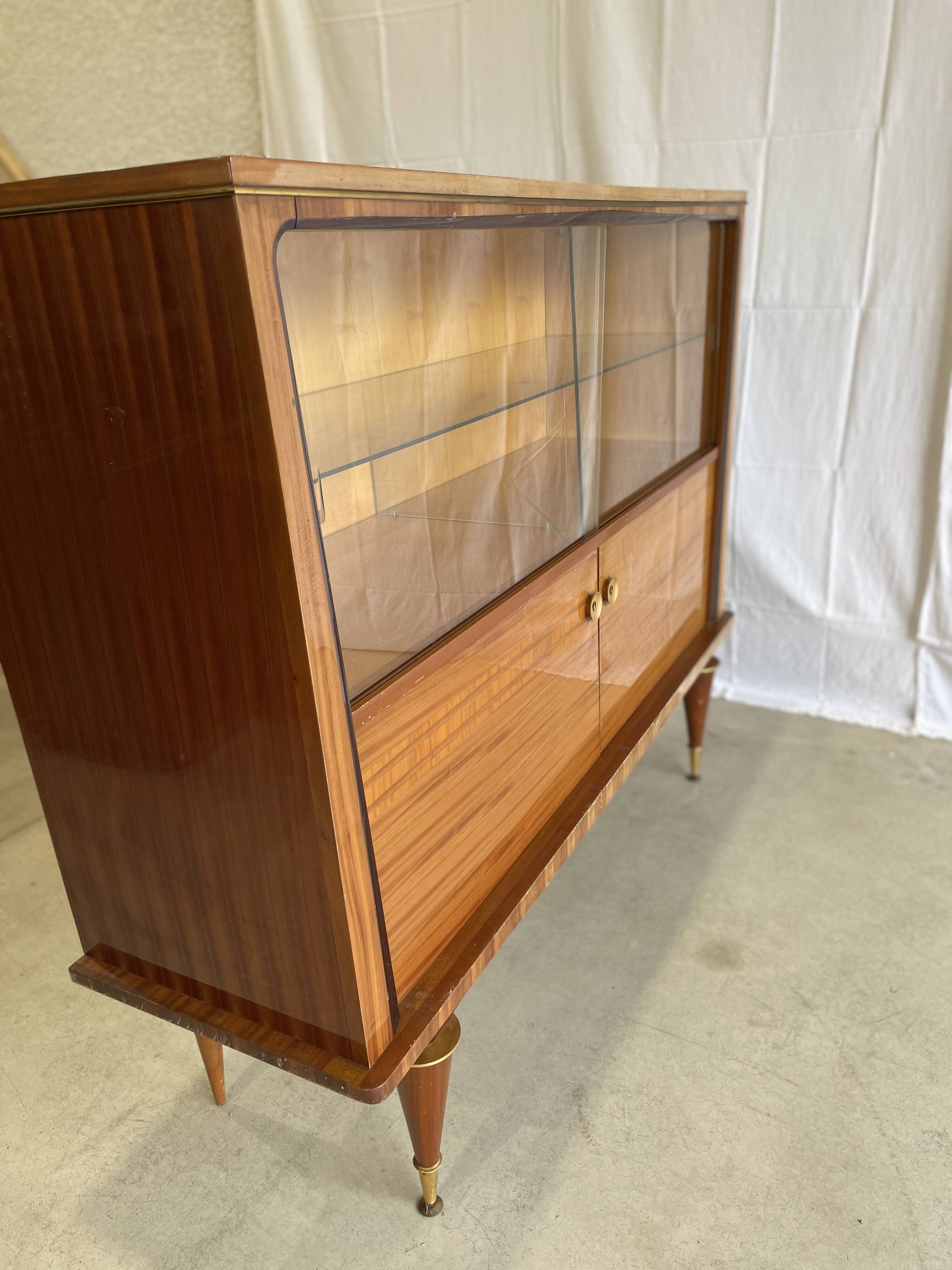 Showcase cabinet vintage wooden storage