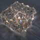 Gold-Plated & Crystal Glass Flush Mount Light from Kinkeldey, 1970s