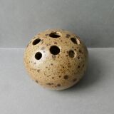 Vase bouquetière, pique fleurs en grès pyrité