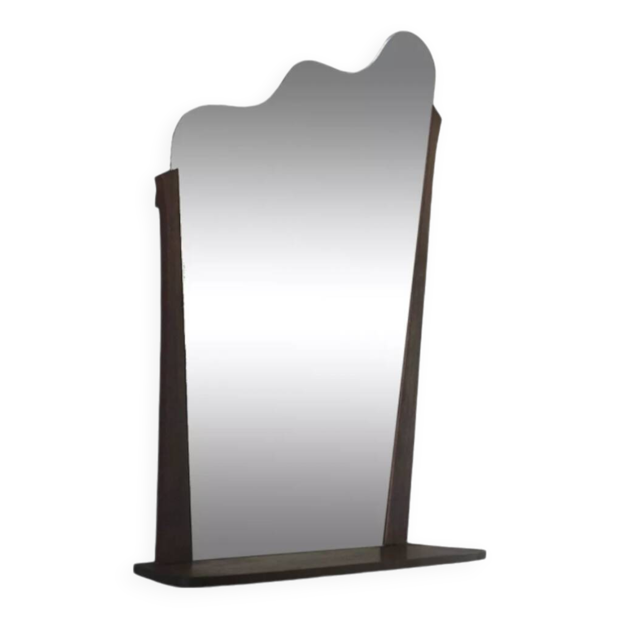 Danish teak wall mirror with shelf, 1960s