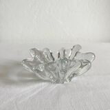 Vintage 70s organic shaped crystal ashtray