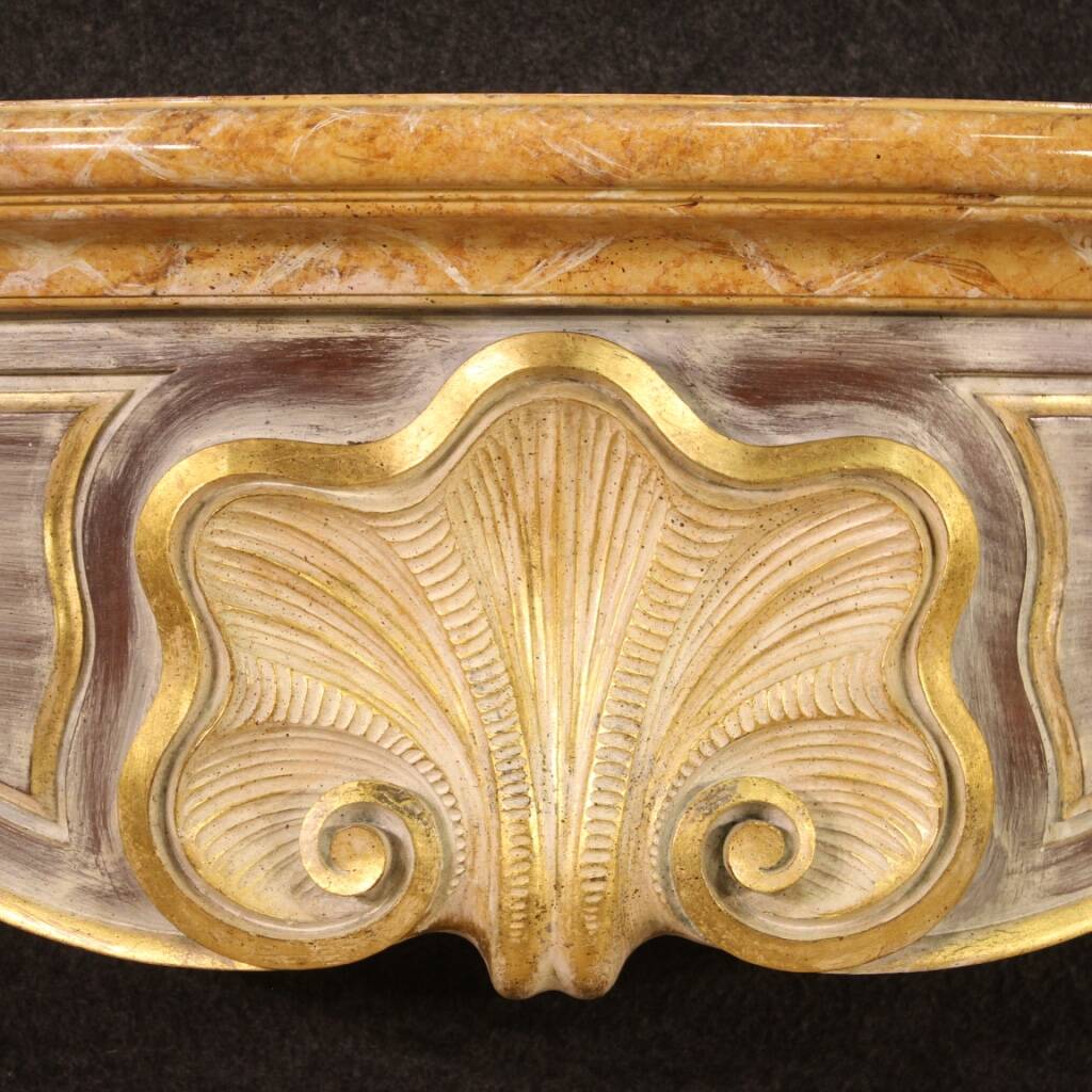 Cheminée Italienne En Bois Peint Et Doré