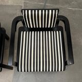 Set of German armchairs model D51 Fagus with Bauhaus patterned cushion by Walter Gropius for Tecta.