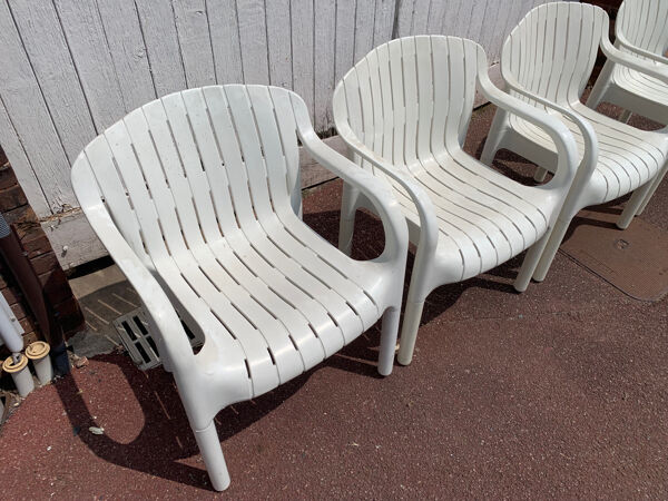 4 fauteuils jardin allibert  « dangari » de Pierre Paulin