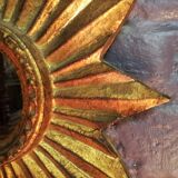 Sunny gilded wooden mirror 35x35cm