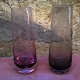 Pair of vases with vegetal décor