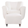 2 sets of Italian armchair with pouf in white fabric, Italy, 1940s