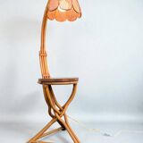 Vintage rattan and bamboo floor lamp, 1960s