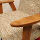 Vintage armchair brown granola oak wood design by Chierowski 366