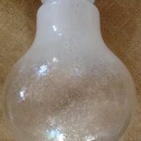Suspension ampoule en verre bullé des années 70