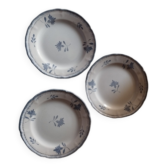 Set of 3 Niderviller dessert plates