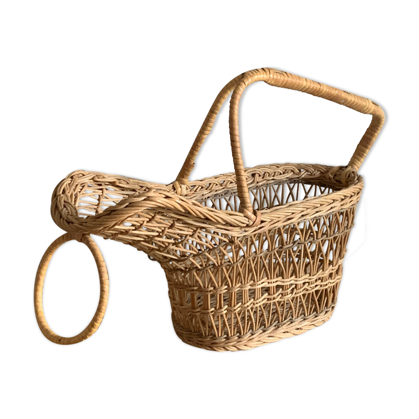 Vintage rattan bottle holder