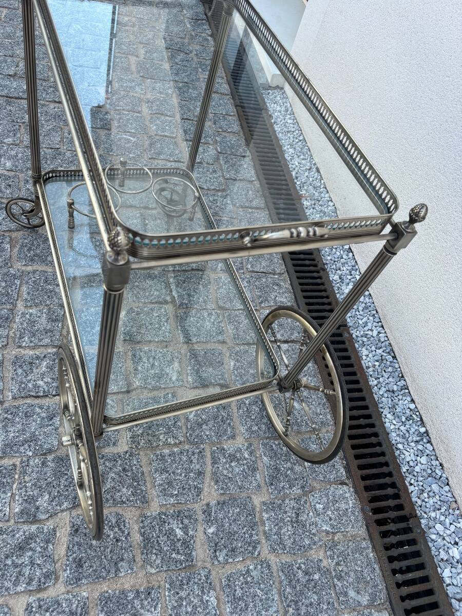 Jansen Silver-finish Rolling Serving Cart