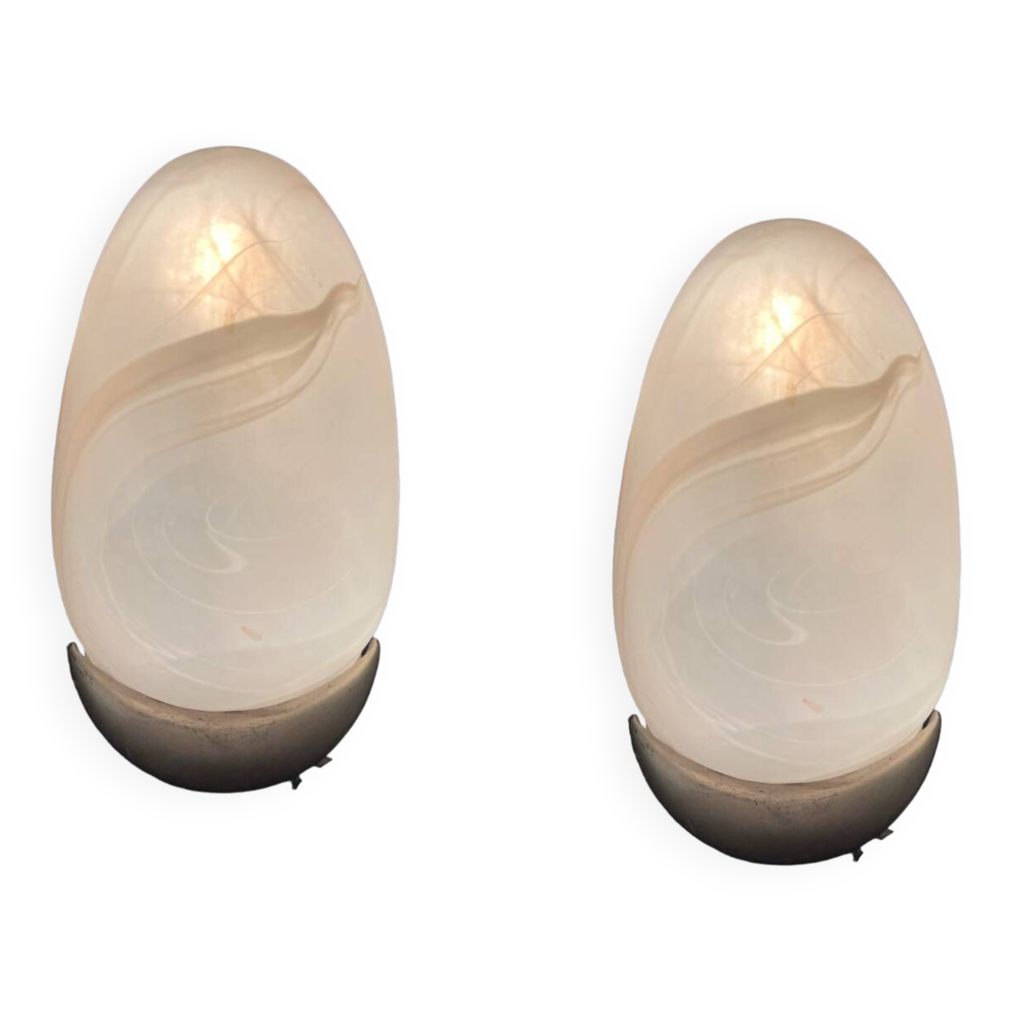 Marbled Glass Sconces Set of 2