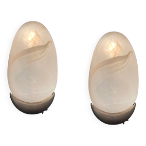 Paire d'appliques en - verre