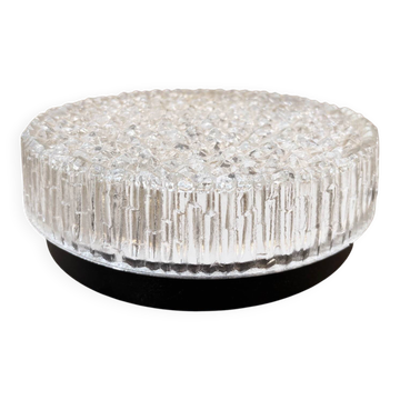 Prismatic glass holophane ceiling light – 1960s