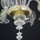 Wonderful large size Venetian chandelier, transparent and gold Murano glass