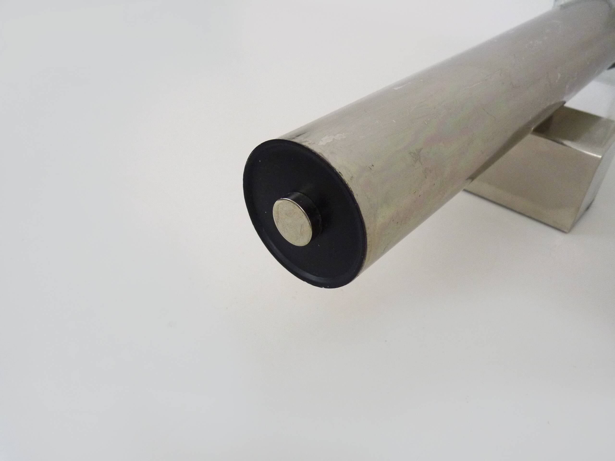 Large wall light in brushed metal. 70s