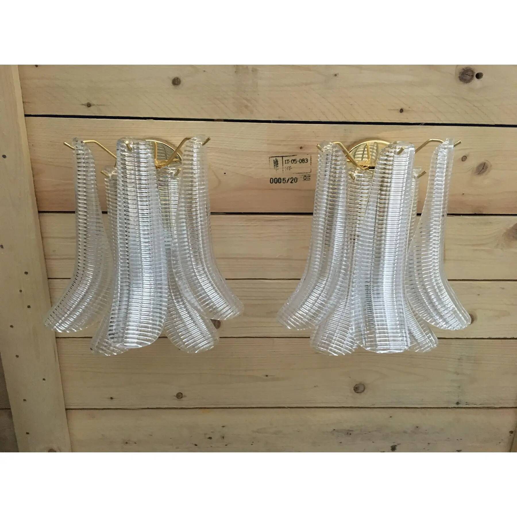 Celestial Pair of Murano Glass Selle Sputnik Wall Sconces