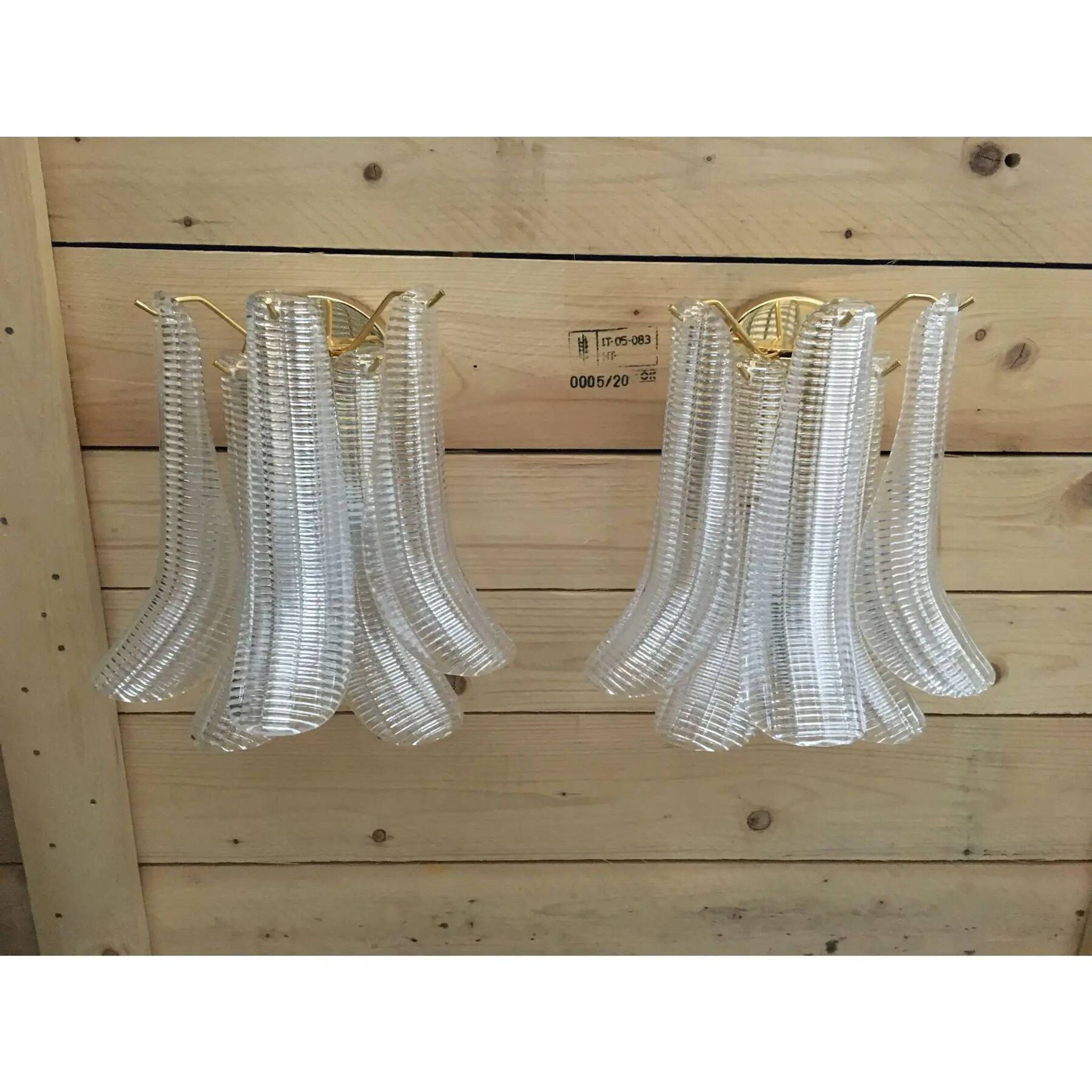 Celestial Pair of Murano Glass Selle Sputnik Wall Sconces
