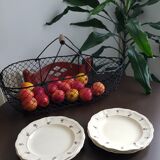 Set of 6 flat plates Digoin Sarreguemines