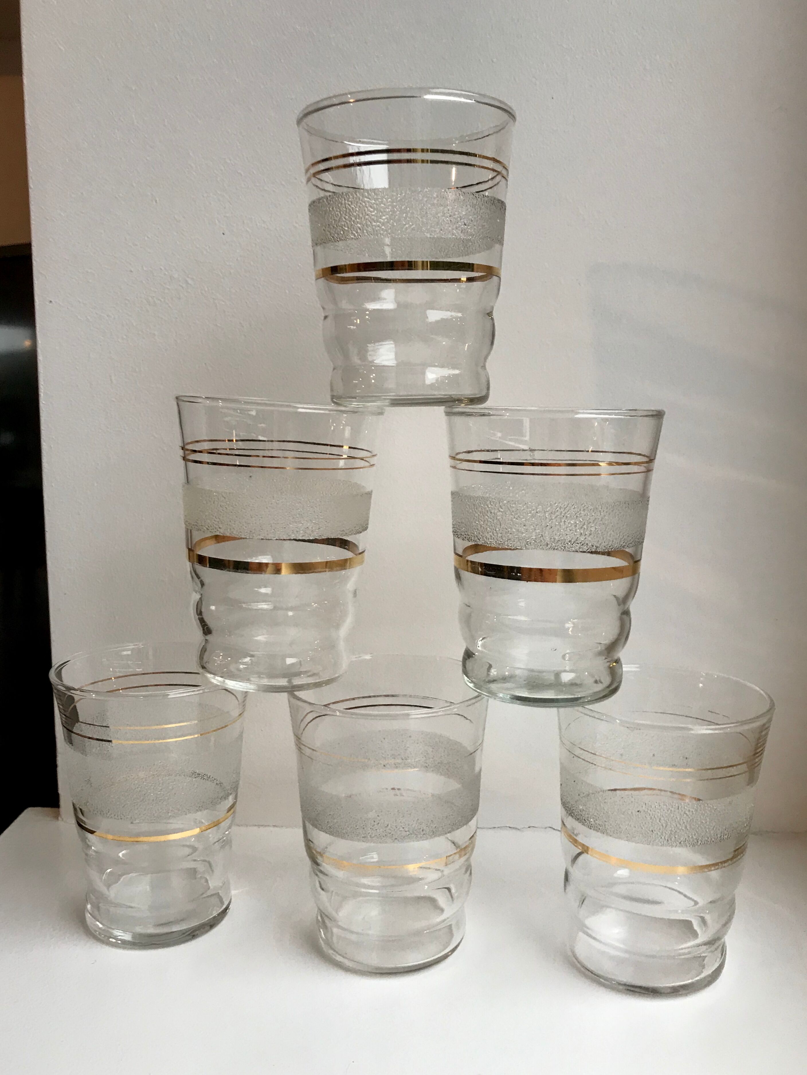 Set of 6 50s granite water glasses