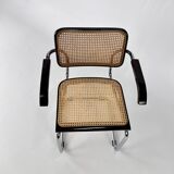 Tubular Frame and Cane Cantilever Dining Chair, Italy, 1970s