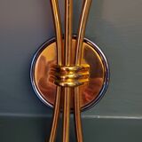 Art deco metal and opaline wall light