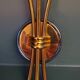 Art deco metal and opaline wall light