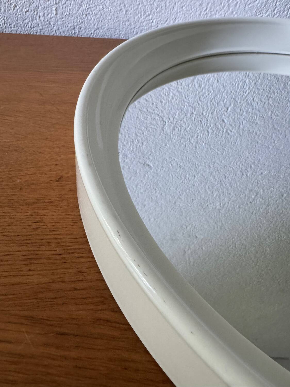 White Bakelite mirror from the 70s