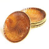 6 amber fish plates