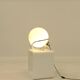 Lampe de table globe en chrome et verre blanc, Italie, années 1970