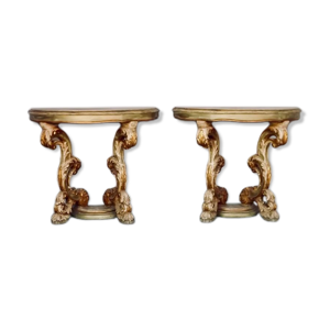 Paire de consoles rococo