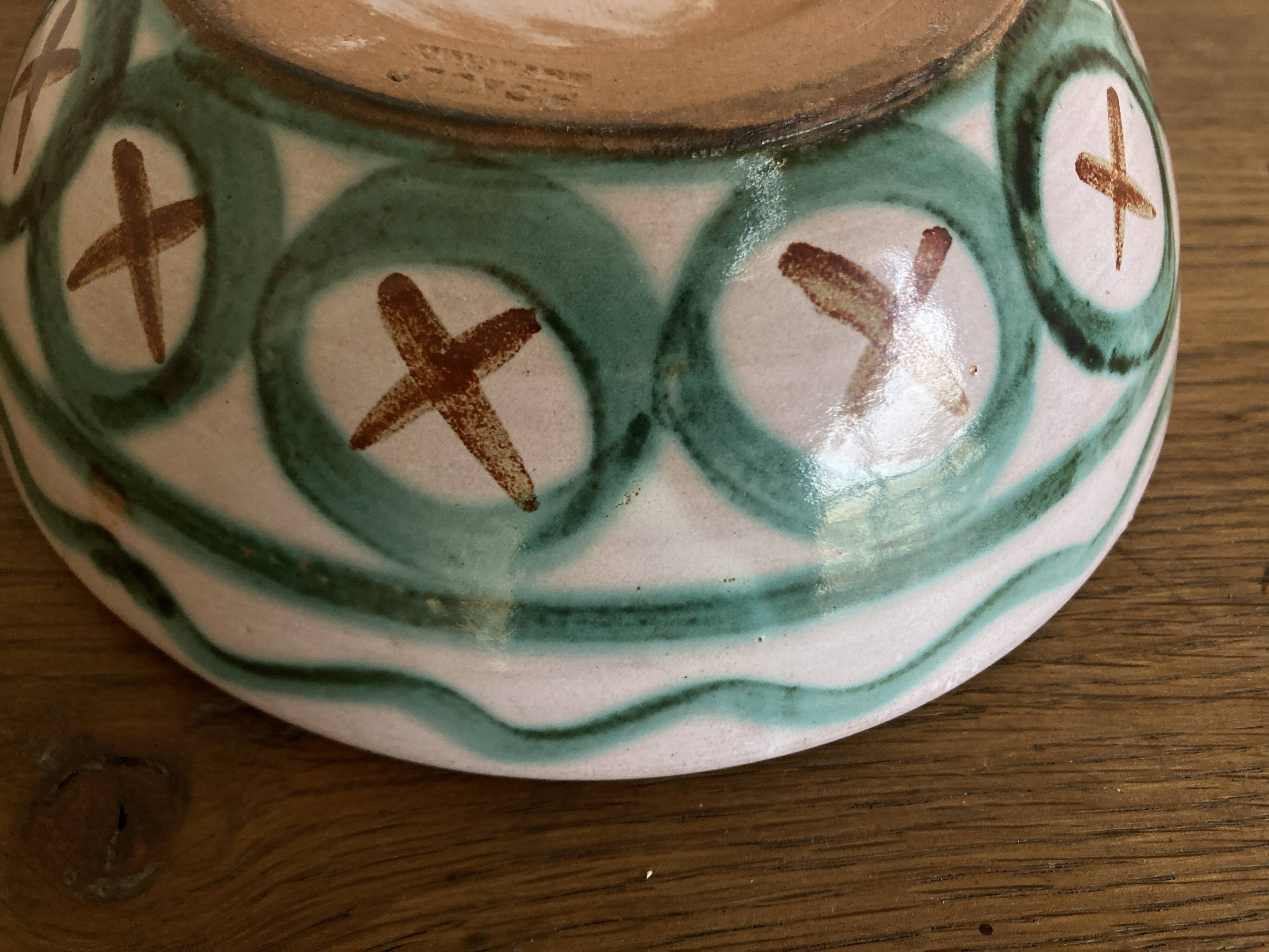 Robert Picault 1960 Vallauris salad bowl signed in full