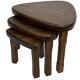 Set of 3 brutalist oak oval side or nesting tables minimalist design 1970s