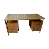 Modernist desk with two oak pedestals from the 60s