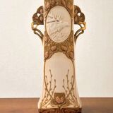 Art Nouveau vase Royal Dux Bohemia, sculpted deer, 1900s