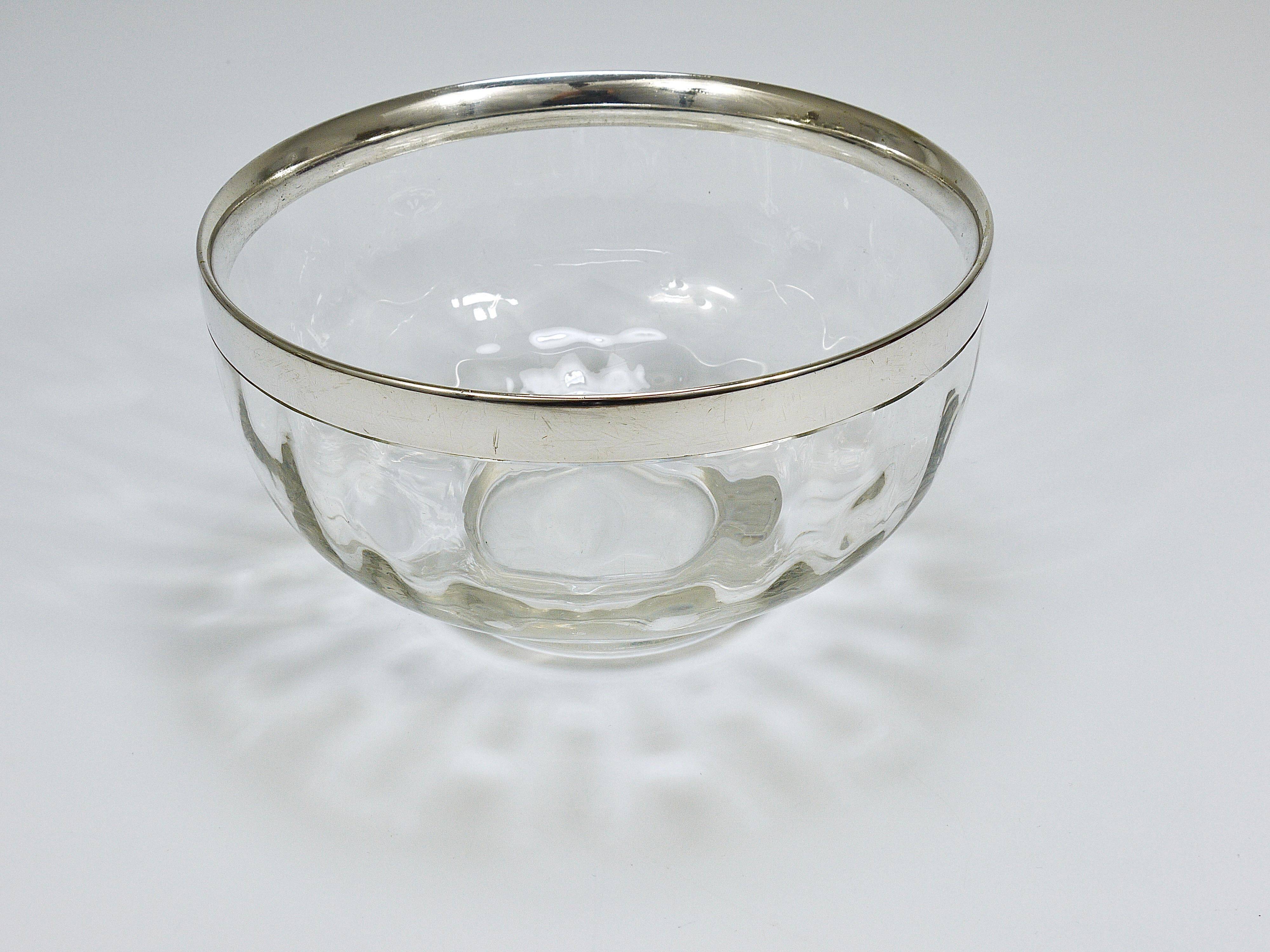 Bol météor Art Nouveau de Koloman Moser avec bordure en argent, Bakalowits Vienne, années 1900