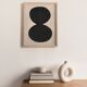 Framed painting 30x40cm abstract black signed Eawy