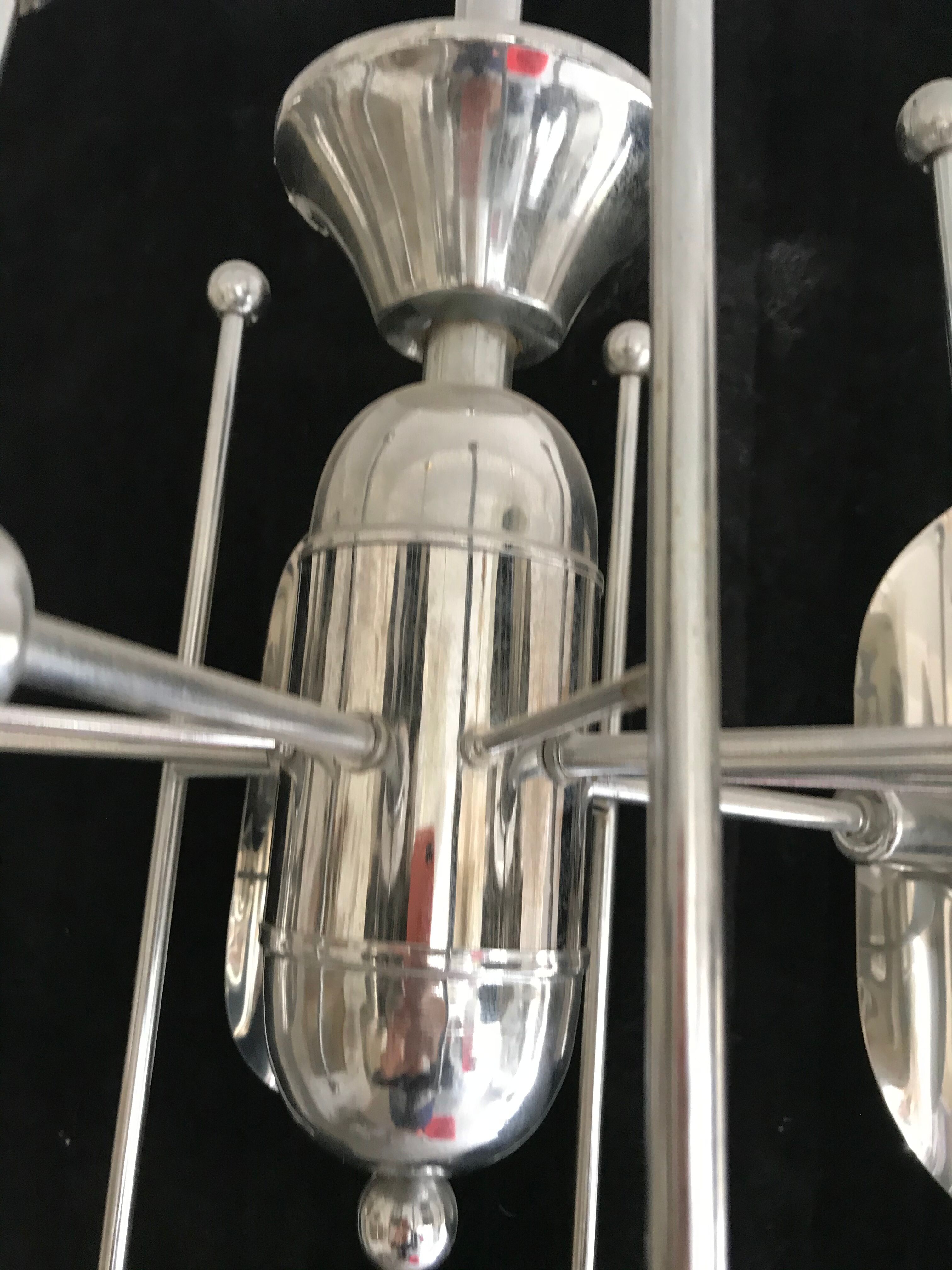 Space age chrome chandelier 1960