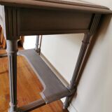 Restored old side table with marble