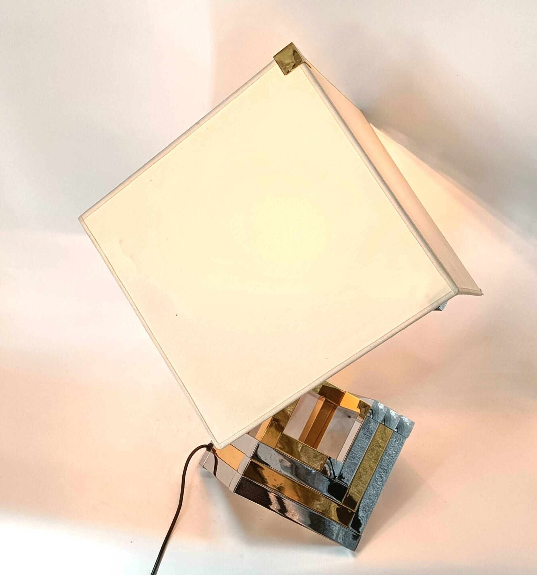 Large Geometrical table lamp by Lumica, Spain, 1970s